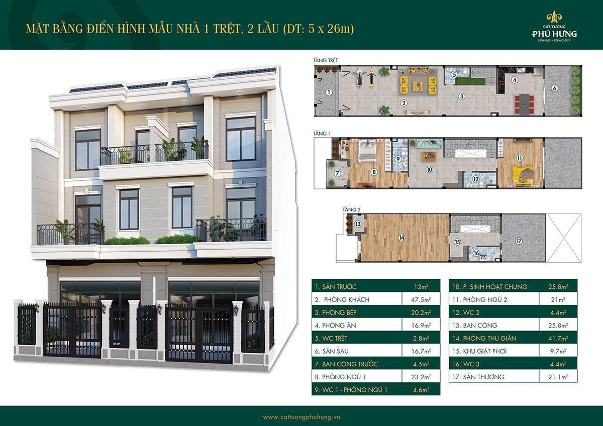 NHÀ 1 TRỆT 2 LẦU_5x26m_39 CAN 20233