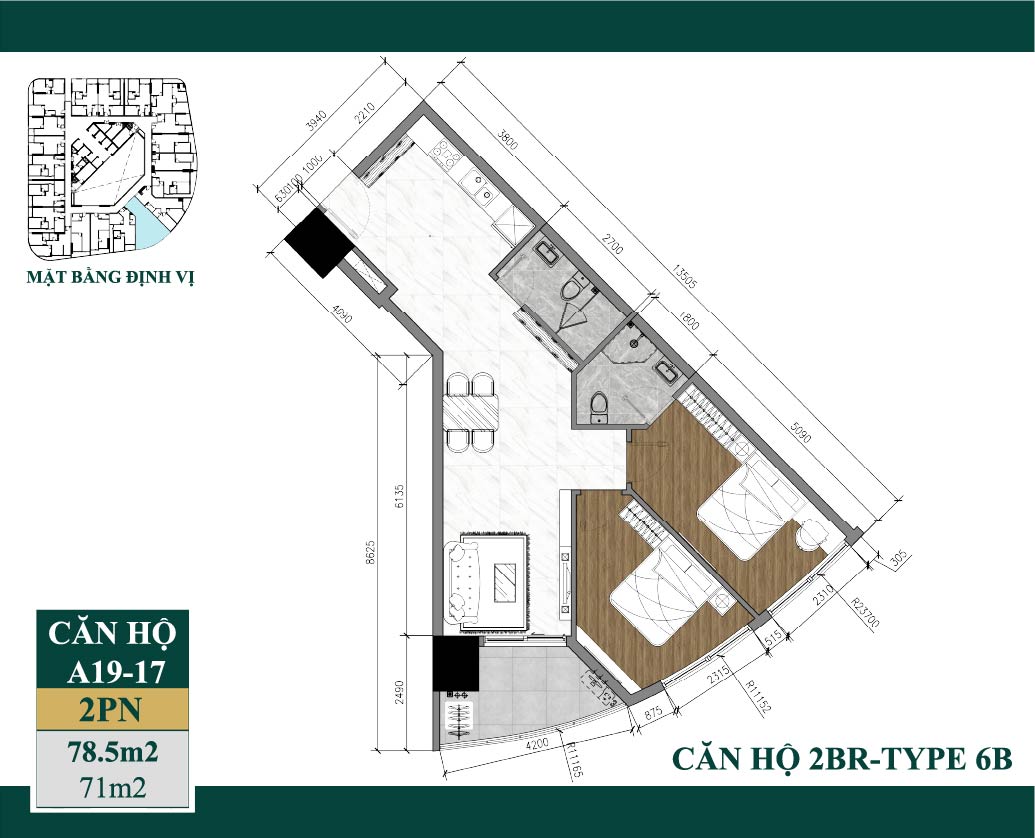 Căn số 17 (Tầng 19-22)
