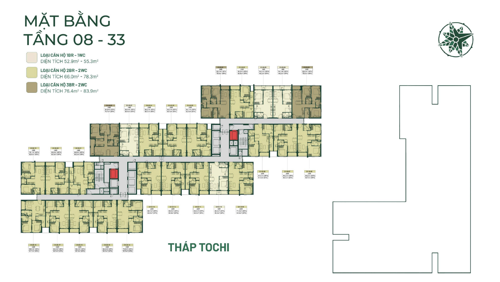 MẶT BẰNG TẦNG 08 - 33