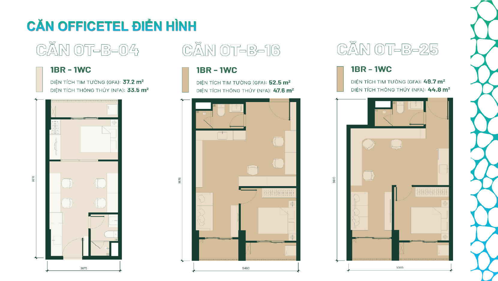 MẶT BẰNG CĂN HỘ OFFICETEL