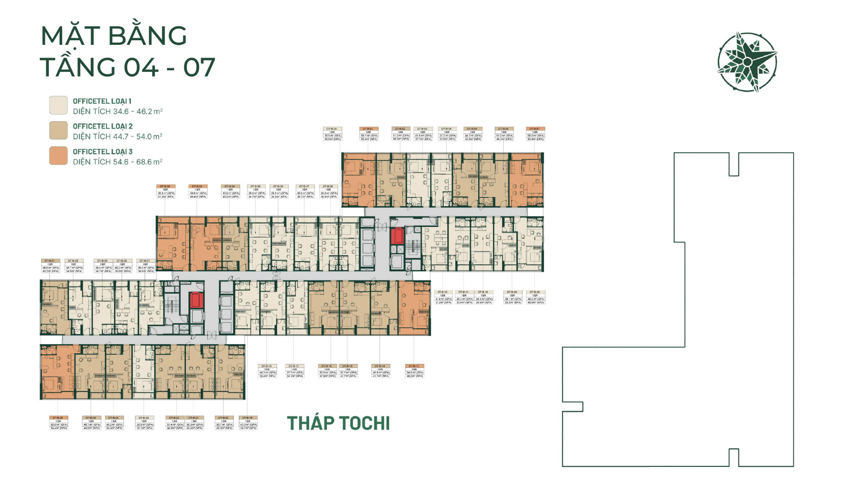 MẶT BẰNG TẦNG 4 - 7